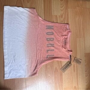 NWT NOBULL Pink and White Tank Top